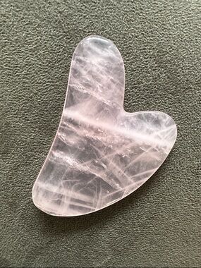 Rose Quartz Gua Sha Facial Tool - Pale Pink